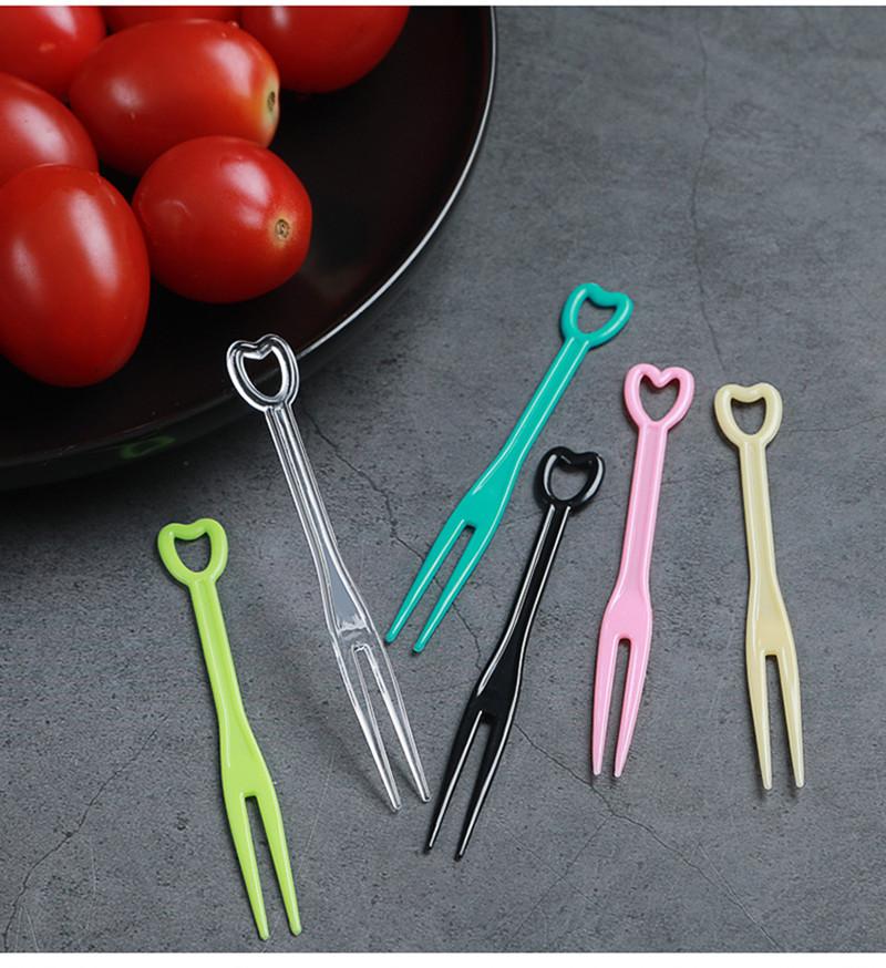Product Introduction of 100Pcs Fruit Fork Cake Dessert Food Fruit Pick Children Snack Mini Party Festival Love Tableware Decoration Plastic Toothpick 11