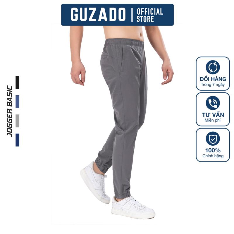 Quần Jogger Nam GUZADO Quần Dài Thể Thao Sport Gym Form Rộng Thoải Mái Thiết Kế Basic GDC02
