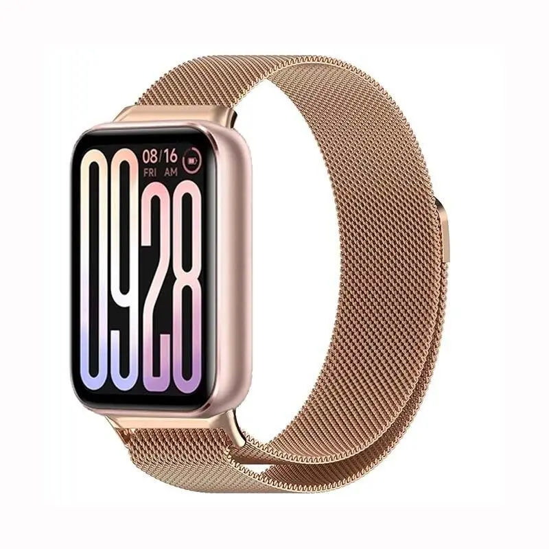 Dây đeo kim loại cho Xiaomi Smart Mi Band 9 Pro 8 Pro Dây đeo đồng hồ thông minh Vòng đeo tay bằng thép không gỉ từ tính cho Xiaomi Redmi Watch 4 Dây đeo cổ tay 3