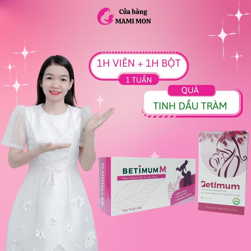 Lợi Sữa Betimum Viên Uống Cốm  Lợi Sữa Cỏ Cà Ri Bột Pha Fenugreek sử dụng kết hợp 1 tuần