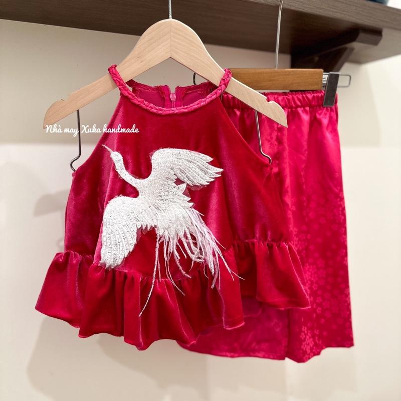 Yếm nhung Ngọc Vũ cho Mẹ&bé gái (Nhà may Xuka handmade)