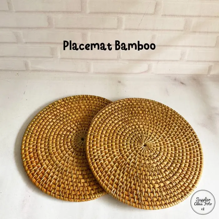 placemat bamboo d-20cm tatakan piring props foto SAF 0