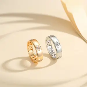 Lanme Jewelry Cincin Titanium Anti Karat dengan Perpaduan Elegan Berlian untuk Wanita Tahan Lama dan Berkilau TX138