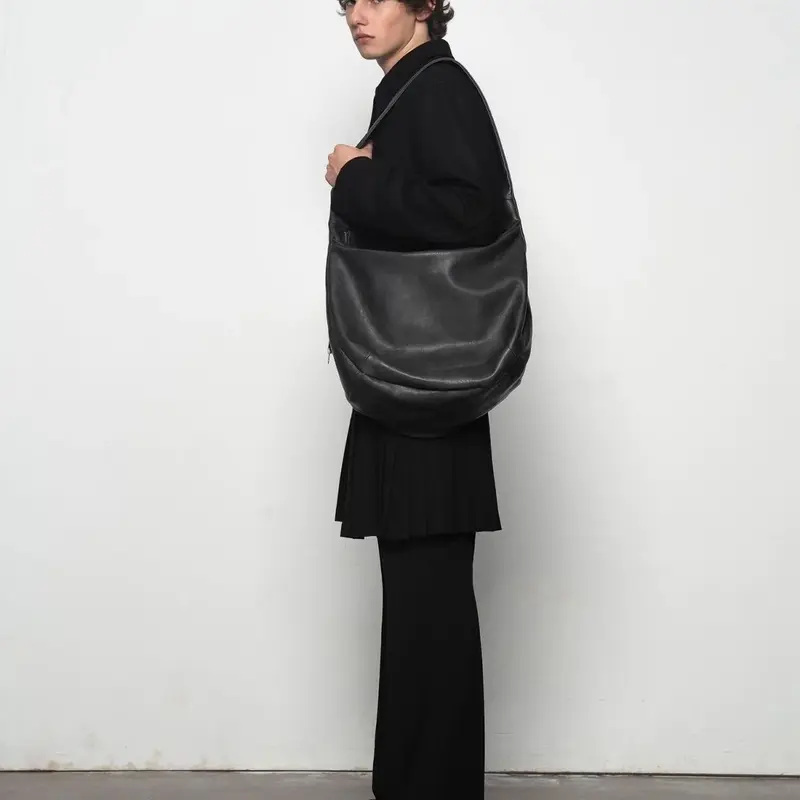 Túi Hobo, Pure2 (Puresquare), Thiết Kế Mờ, Túi Đeo Chéo Mờ Giặt, Làm Bằng Da Xếp Ly, Thích Hợp Cho Phong Cách Hobo 1