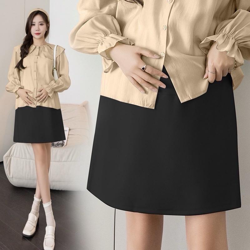 Chân Váy Bầu A dáng ngắn | Vải Umi Hàn dày dặn, Có lót quần bên trong - Hàng cao cấp đủ size từ 40-90kg