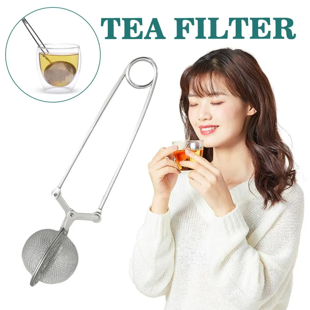 Tea Strainer Stainless Steel Handle Mesh Ball Tea Strainer Tea Infuser Spice Filter