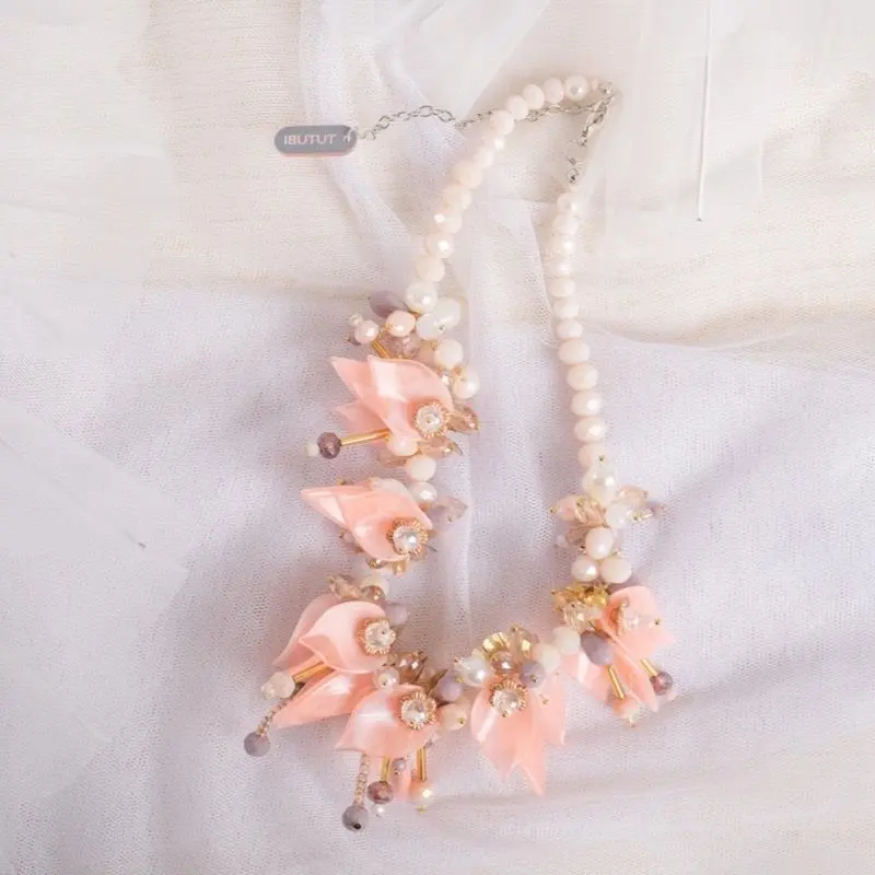 ADHA NECKLACE & EARRINGS /Handmade Beads Necklace and Earrings / Kalung Anting Manik Mute Cantik / Kalung Hijab Friendly / Kalung handmade / Kalung Kristal Ceko / Daily & Special Events Necklace 6