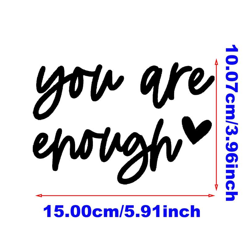 You Are Enough Letter Design Car Stickers, Car Body Decoration Sticker, Car Exterior Decoration Accessories 2