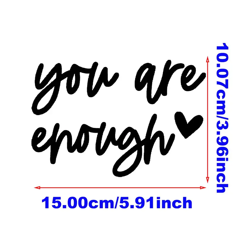 You Are Enough Letter Design Car Stickers, Car Body Decoration Sticker, Car Exterior Decoration Accessories 1