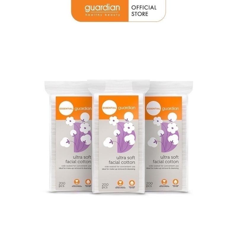 Bông Tẩy Trang Guardian Siêu Mềm 3 Gói x 200 Miếng