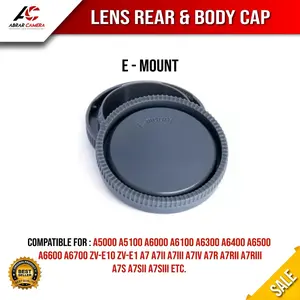 Body Rear Cap Tutup Body Dan Lensa Soni E Mount A5000 A5100 A6000 A6100 A6300 A6500 A6400 A7 A7ii A7iii A7iv A7R A7Rii A7Riii A7Riv  A7s A7Sii A7Siii A7Siv A7C A9 A9ii A1 Alfa Kamera Mirrorless Accessories Camera Aksesoris