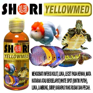 SHORI YELLOWMED OBAT KUNING KURA BRAZIL IKAN WHITE SPOT PARASIT REPTILE OBAT ANTI STRESS LUKA SIRIP IKAN ANTISEPTIK