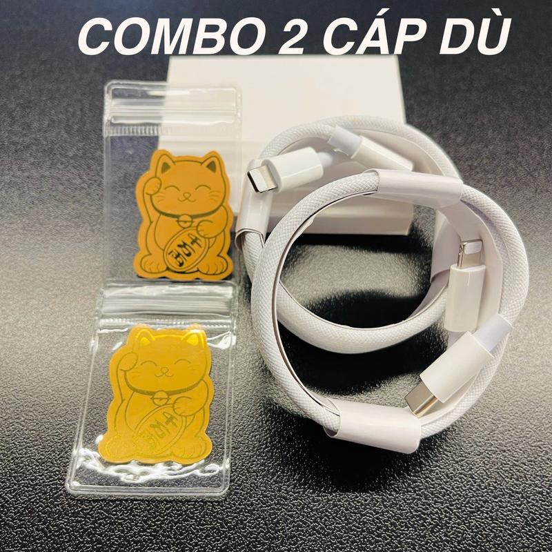 [COMBO 2 DÂY DÙ 20W] SẠC NHANH BỌC DÙ 20W Type-C to L cho táo từ 8-14prm sạc nhanh đủ công suất,sạc an toàn, 1m, Phụ Kiện Phone