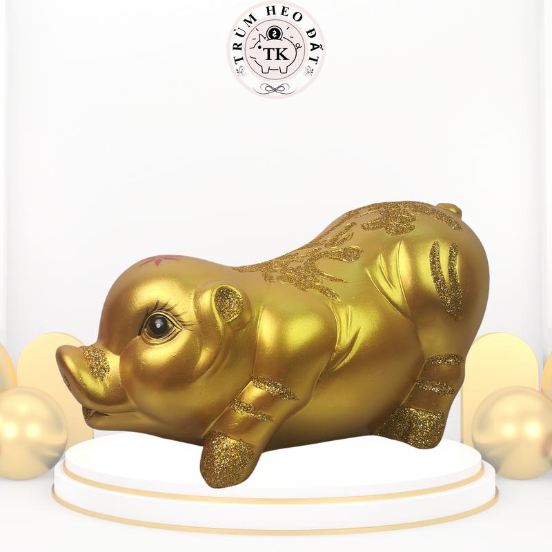Heo đất,lợn đất tiết kiệm NGỌC TRINH phúc lộc size to - Heo đất TK Ống Tiết Kiệm Ống Heo Đựng Tiền Đồng kim