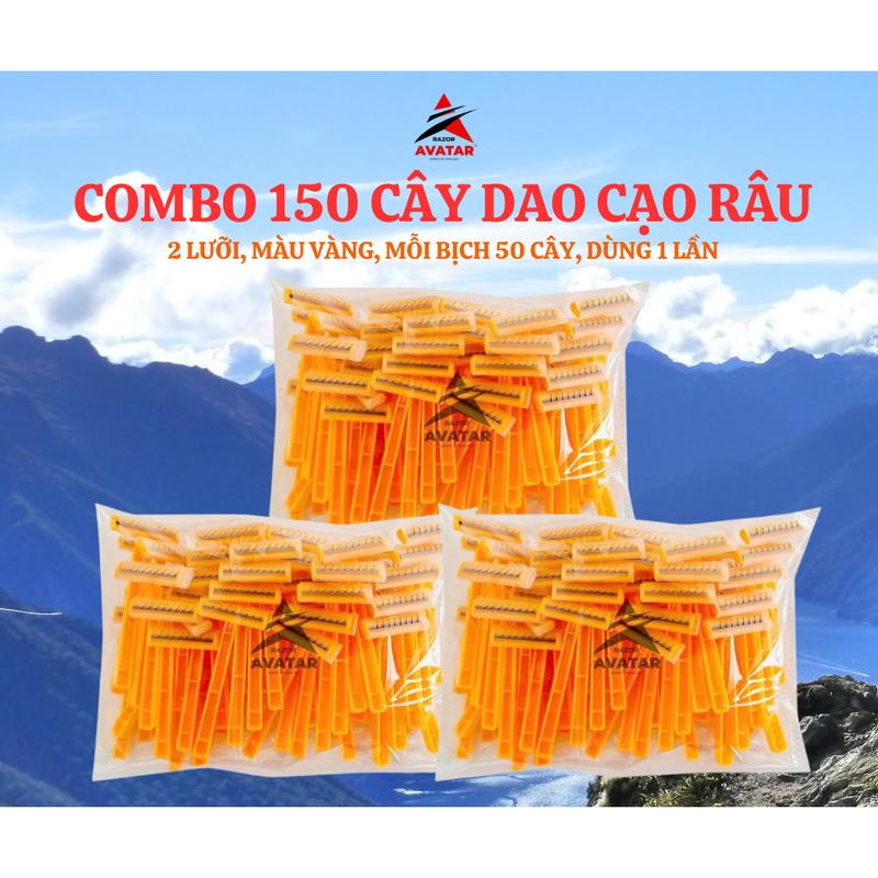 Combo 150 cây dao cạo râu Avatar, 2 lưỡi, dao cạo râu dùng 1 lần
