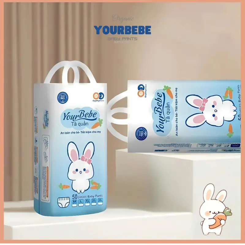 Combo 100 miếng Bỉm Quần YourBeBe đủ size từ M đến 3XL bỉm mỏng 2mm thấm hút 500-800ml 1