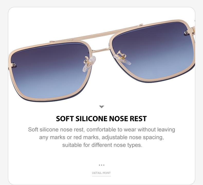Product Introduction of Men's Glasses 2023 New Retro Metal Double Beam Sunglasses Square Frame Trimming Driving Sunglasses 9