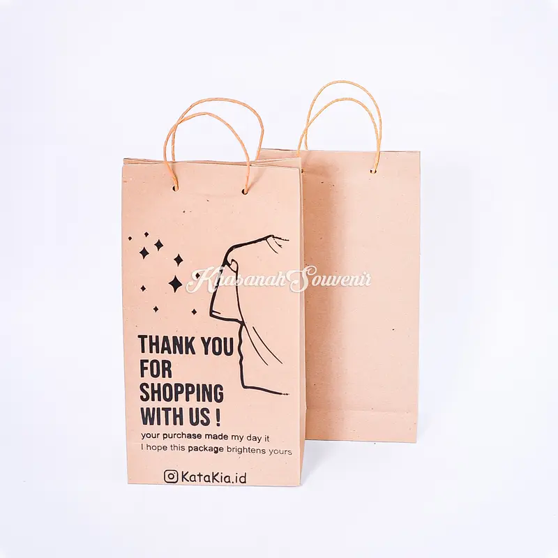 50pcs paperbag / tas kertas custom sablon kemasan souvenir dll 0