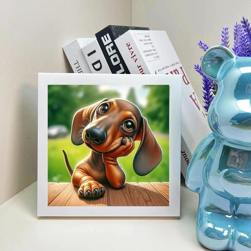 Dog Pattern DIY Diamond Art Colorful Painting Kit without Frame, 1 Set DIY 5D Diamond Colorful Painting for Beginner, Wall Art Decoration for Home Bedroom 2