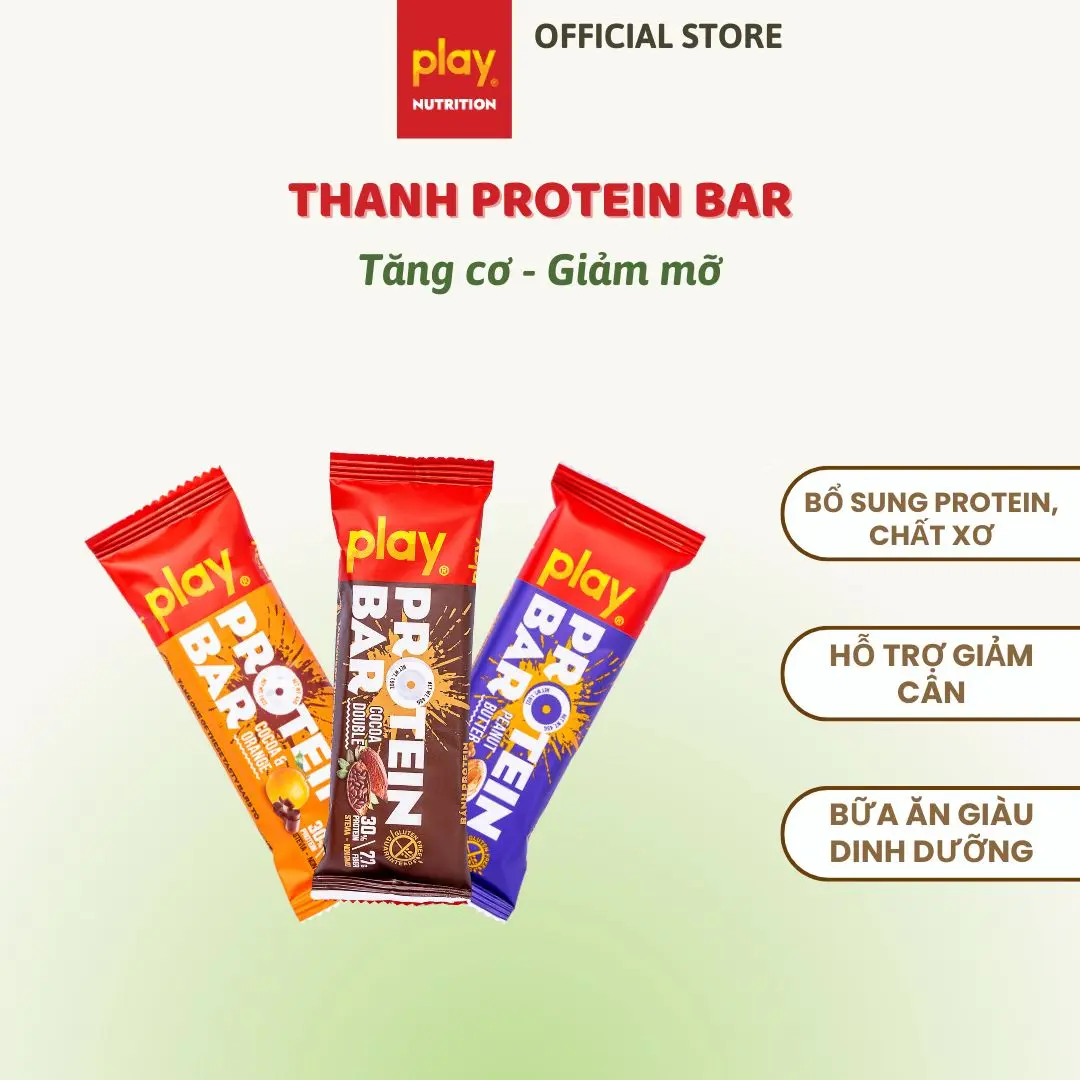 Thanh Protein PLAY - Bánh protein bar bổ sung đạm, hỗ trợ tăng cơ