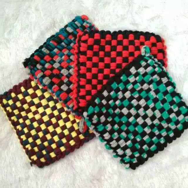 6 pcs Kain Lap CEMPAL Anyaman Anti Panas / Anyaman Kain / Serbet Tatakan Dapur Peralatan Masak 0