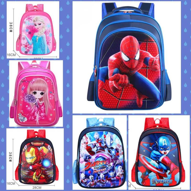 Tas Ransel Sekolah Anak TK SD laki-laki perempuan Karakter murah spiderman elsa frozen ultraman 0