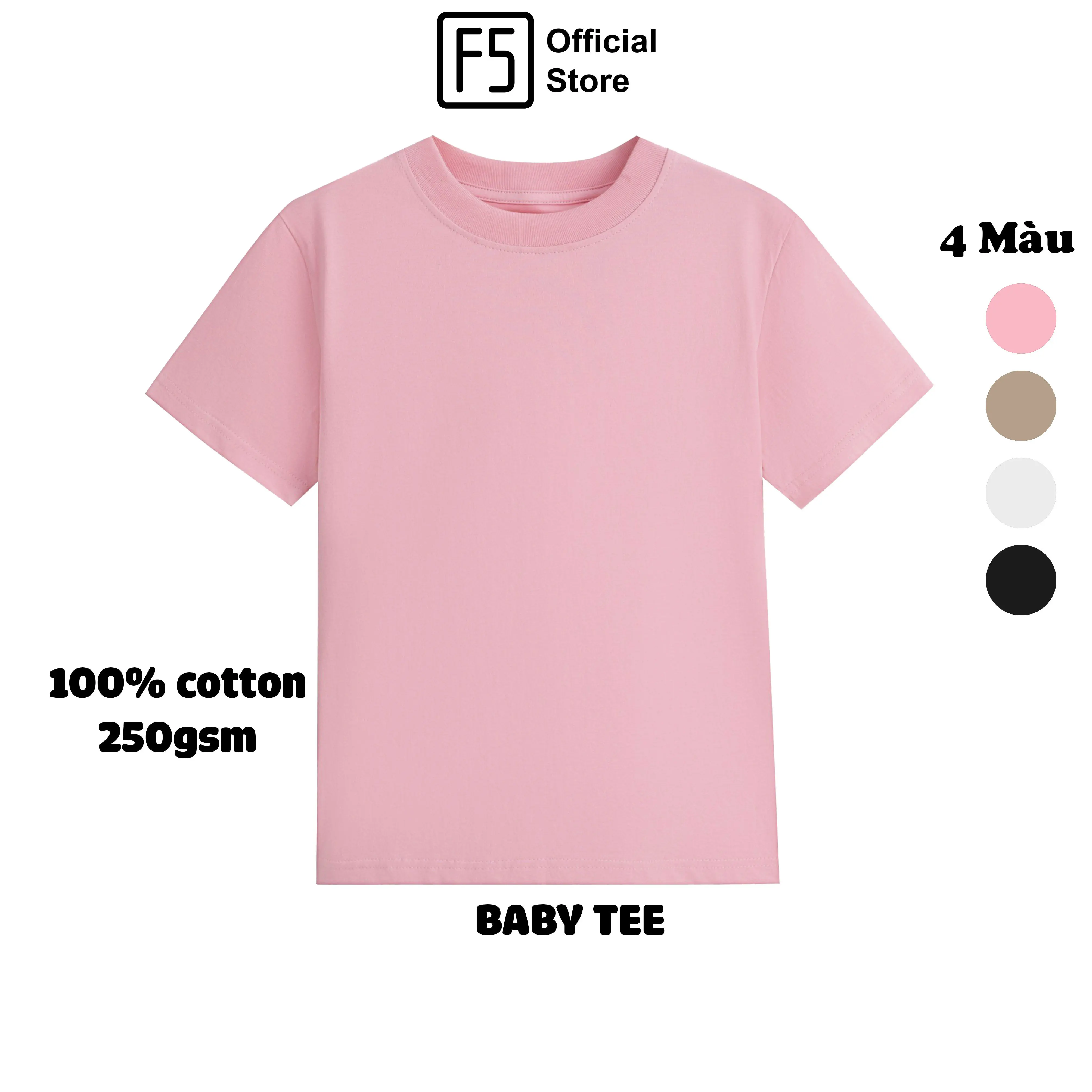 ÁO BABY TEE TRƠN BASIC chất cotton 100% form đẹp tôn dáng