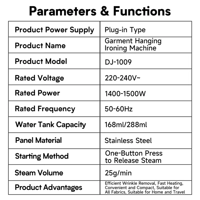 Portable Handheld Clothes-steamer, 1500W Garment-steamer with Replaceable Water Tank, Quick Heating Stainless Steel Panel Clothes-steamer Home Appliances, Cleaning Tools, Household Items 4