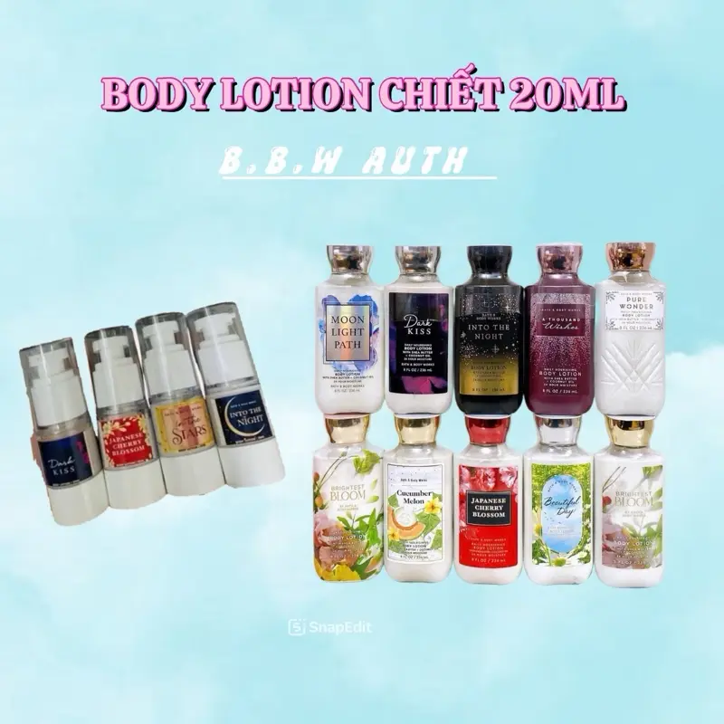 ( Chiết 20ml ) Body Lotion dưỡng ẩm hương nước hoa B.B.W