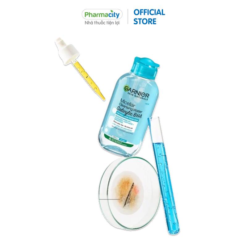 Nước tẩy trang cho da dầu và mụn Garnier Skin Naturals Micellar Cleansing Water (Chai 400ml)