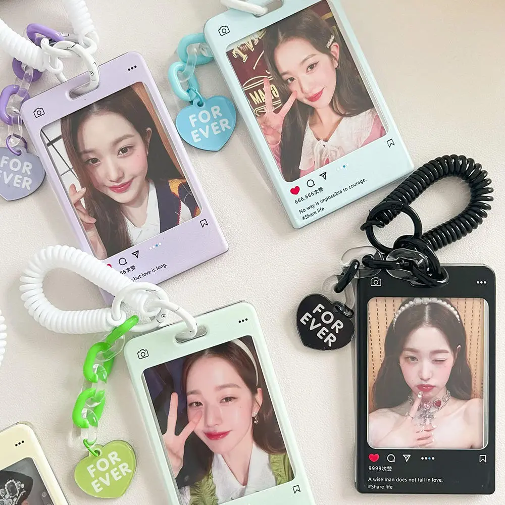 Photo Card holder Portable Cute Bus Postcard protective case Ins Kpop idol Student ID card sleeves for School supplies Office accessories Gift items
