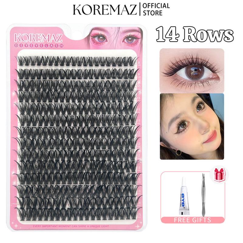 Koremaz Nâng cấp 10 hàng đến 14 hàng (280 CÁI) Mở rộng lông mi DIY 30D 40D 50D 60D C / D uốn DIY 8-15mm Bộ mở rộng lông mi hỗn hợp Trang Điểm Nữ Cosmetic Women Mỹ Phẩm