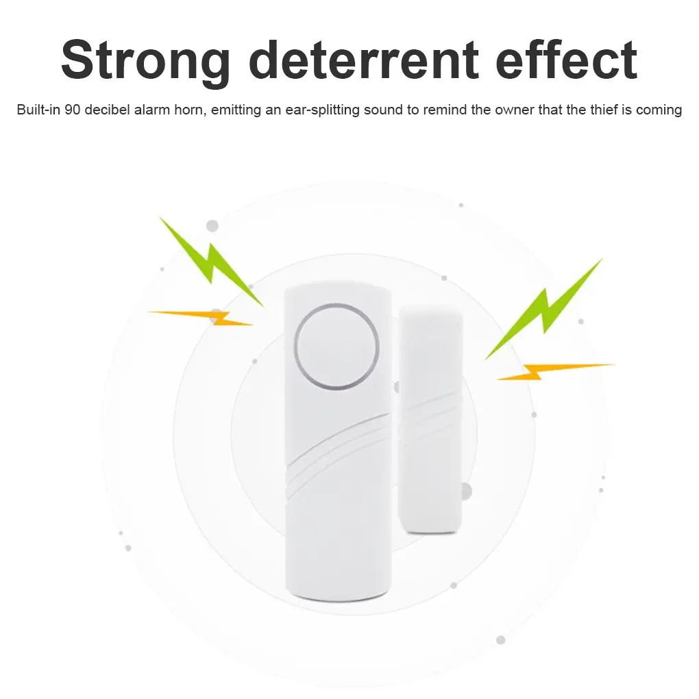 Chuông báo động chống trộm gắn cửa không dây cảm ứng từ, kêu to có công tắc, Chất lượng cao, bền bỉ
