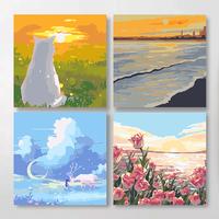 Gambar DONMI Paint By Number Canvas 40x50cm Motif Bunga – DIY Lukisan Mewarnai Angka Set Cat Kuas untuk Pemula - 25929-21 dari Donmi store Kab. Tangerang 5 Tokopedia