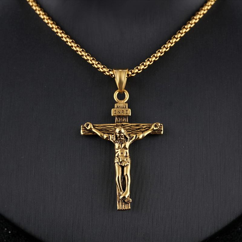Product Introduction of Cross Stainless Steel Necklace For Men Fashion Gold Silver Color Cross Pendent With Chain Necklace Jewelry Gift 10