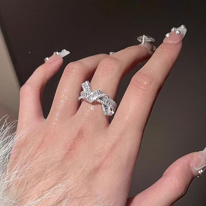 Product Introduction of Twist Knot Ring Silver Simple Ins Niche Design Opening Adjustable Temperament Wild Index Finger Ring 4