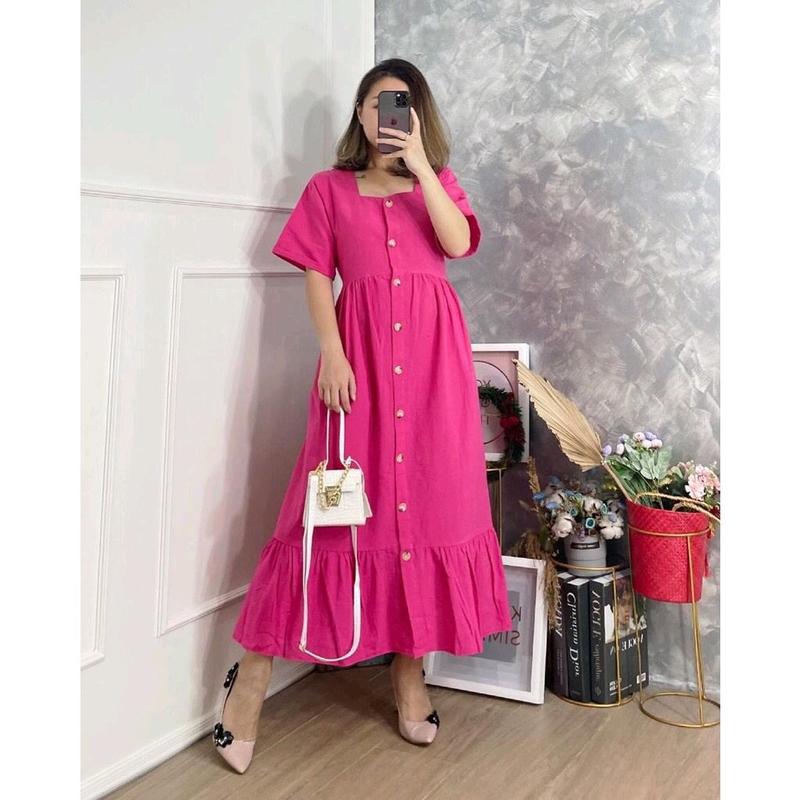 Daster Crincle Kancing// Dress Wanita bumil busui frendly// Daster kekinian by batik pradana Kain Lembut 4