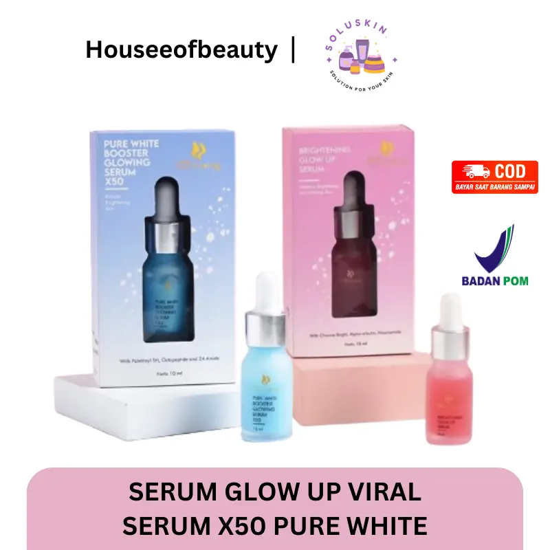 【BPOM】SERUM GLOW UP VIRAL NEW SKIN YOUTH REVOLUTION PLUS SERUM WAJAH GLOWING WITH CROMABRIGHT BRIGHTENING PUREWHITE SERUM X50 HOUSEEOFBEAUTY 0