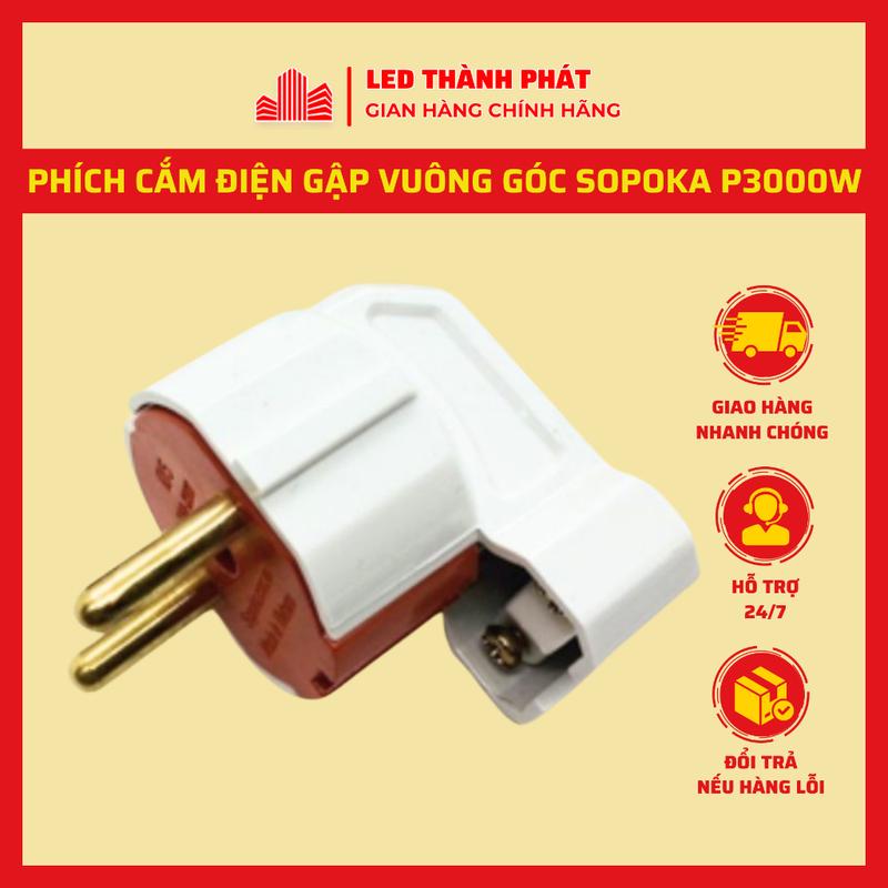 Phích Cắm Điện Gập Vuông Góc P3000W-G1 SOPOKA Siêu Chịu Tải 3000W 15A