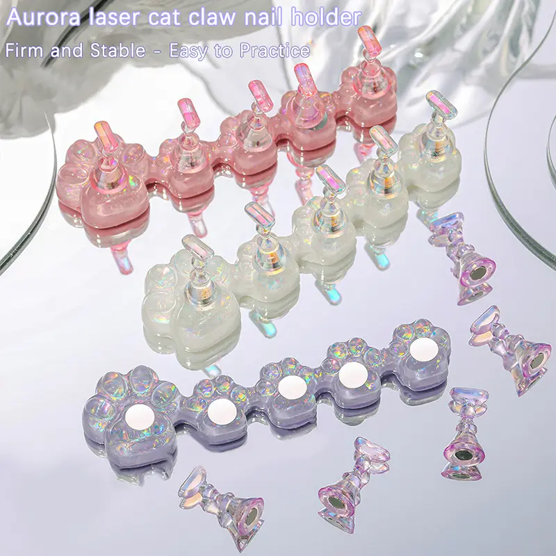 Giá Chân Đế Móng Tay Hình Móng Vuốt Mèo, Để Nhấn Vào Móng Tay, Chất Liệu Resin Cực Quang, Hiển Thị Kệ, Giá Đỡ Từ Tính, Dụng Cụ Sắp Xếp Làm Móng, Cho Móng Tay