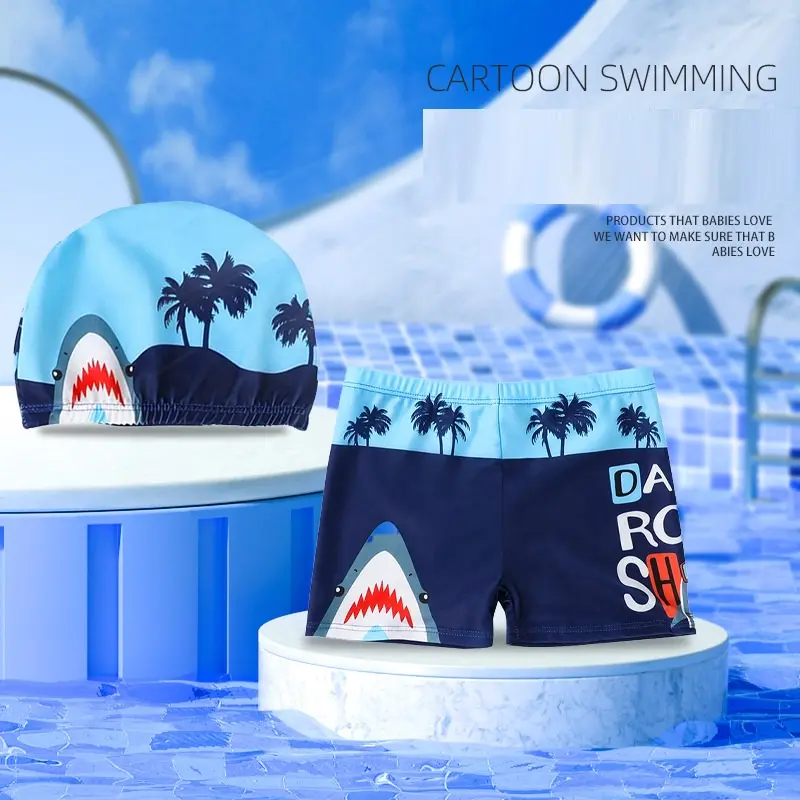 Đồ Bơi Cho Bé Trai Quần Bơi Kèm Mũ 3-10 Tuổi Sport Bikini 1