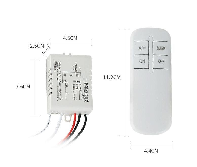 Công tắc điều khiển từ xa không dây RF 1 cổng 2 cổng mẫu mới bật tắt đèn quạt 220V 10A khoảng cách 30-50 mét 1