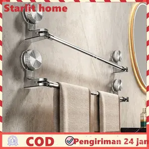 [COD]Rak handuk pengisap, dapat ditekan dan ditarik, untuk wadah penyimpanan handuk, tiang handuk,Rak Bumbu Dapur Arylic Rak tempel Gantung Rak handuk bebas bor Anti Karat gantungan handuk kamar mandi gantungan handuk tempel dinding Akrilik