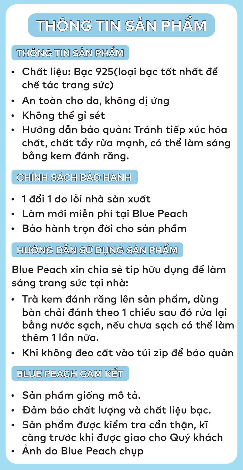Product Introduction of Lắc Tay Bạc Blue Peach LT Huyền Thoại Biển Xanh LT165 1