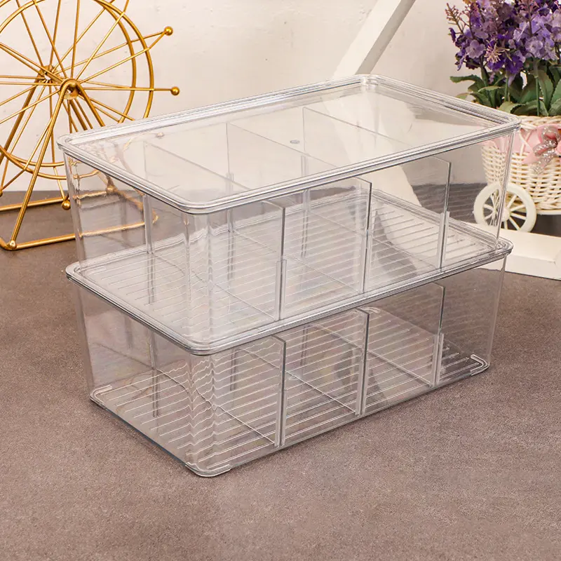 [xtv]Tea Bag Storage Box Office Multifunctional Storage Box with Lid Acrylic Organizer Coffee Bag Compartment Box