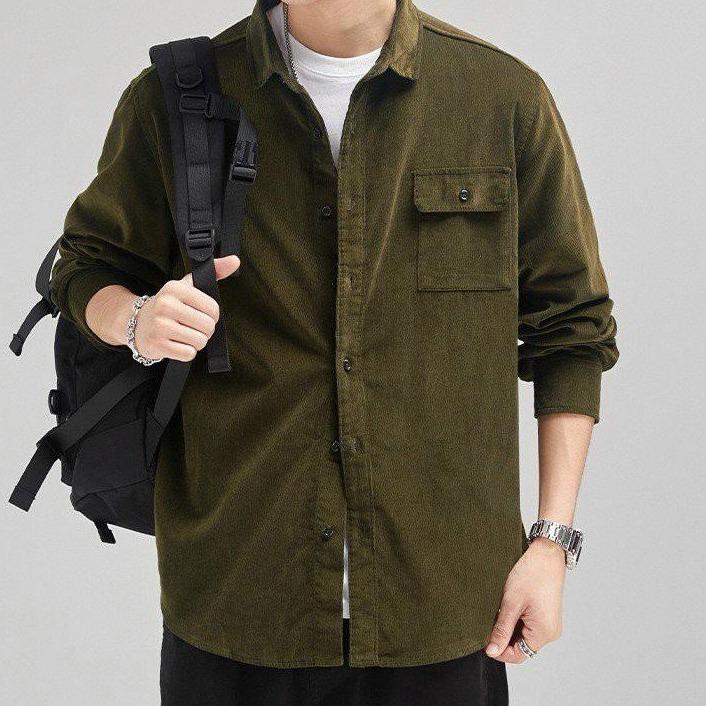 Áo Khoác KAKI JAMINE HOUSE có 5 màu có túi trước mẫu trơn basic Menswear Nhung Jacket Kem 