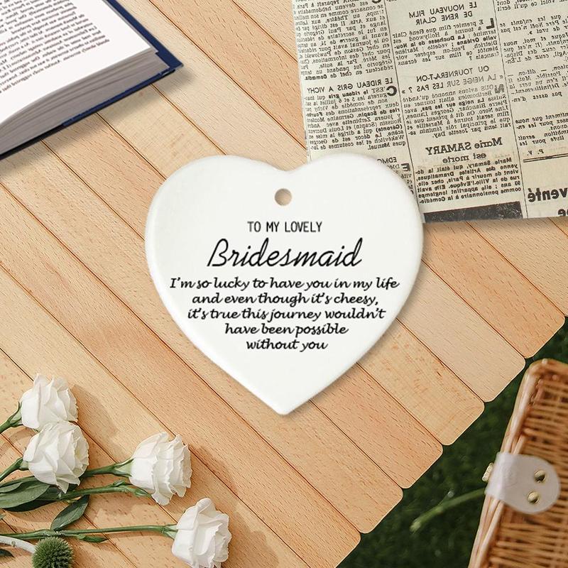 Product Introduction of Ceramic Heart Shaped Ornament, Bridesmaid Gift, Bridesmaid Decoration, Party Gift for Bridesmaid, Wedding Party Favors 6