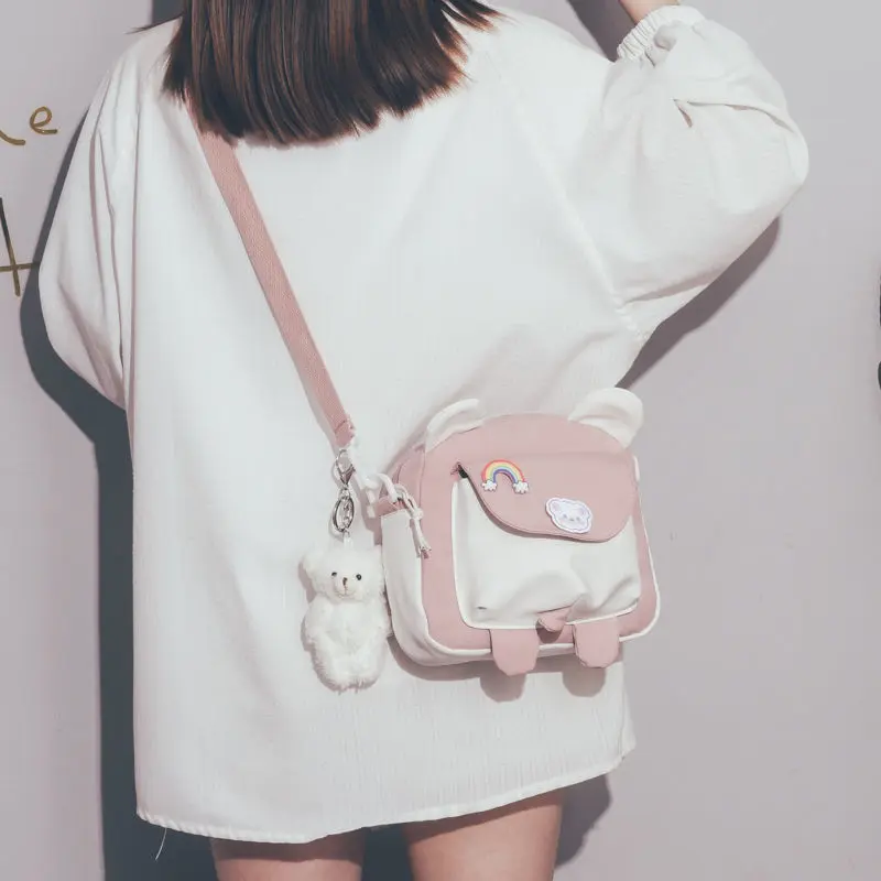 Túi Nhỏ Dễ Thương, Thời Trang Mới, Dễ Phối Đồ, túi Messenger Nữ Tính, Phong Cách Harajuku Sang Trọng, Thích Hợp Cho Học Sinh, Túi Vải Hoạt Hình, Mùa Hè 2024 Bag Đeo Vai