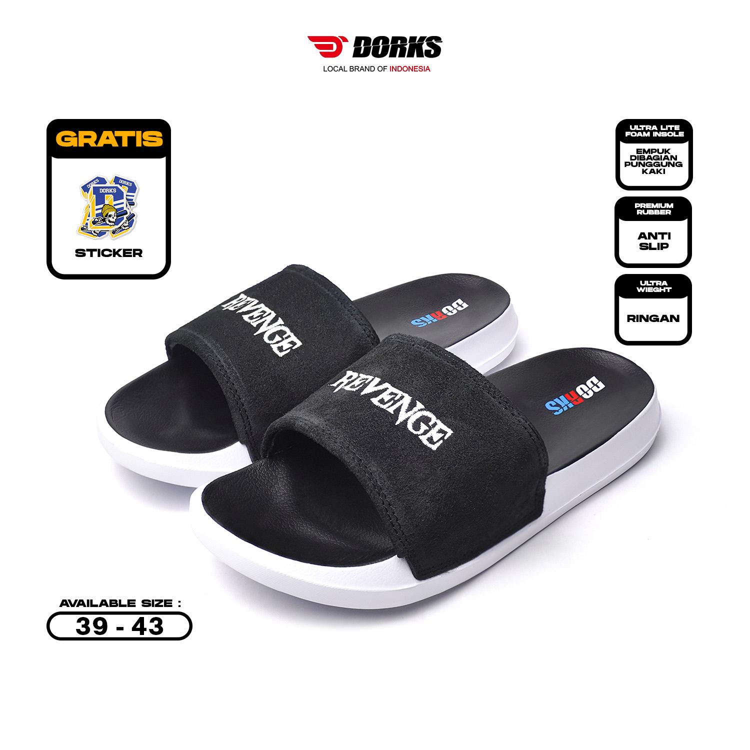 Dorks Sandal Slide Revenge Black White