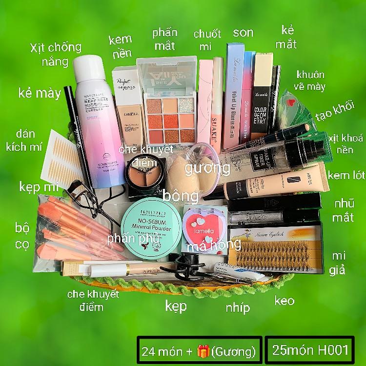 Product Introduction of Bộ Trang Điểm 24 món gồm Xịt khoá make-up, Bảng phấn mắt, Kem nền, Kẻ mắt, Kẻ mày, Bộ cọ, Kẹp cong mi, Son, Phấn phủ.. đầy đủ như hình Mỹ Phẩm Nữ 26